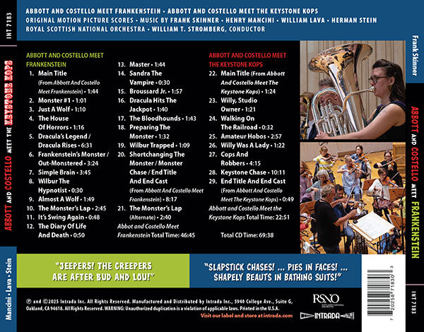 Abbott And Costello Meet Frankenstein by Frank Skinner (CD) (Intrada)