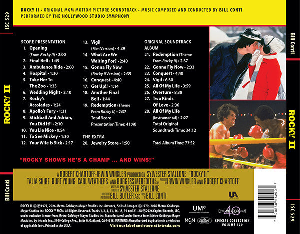 Rocky II Expanded Edition by Bill Conti (CD) (Intrada)